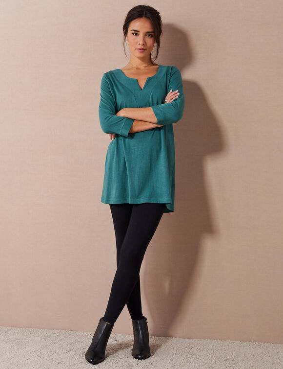 Tunique col fantaisie (vert foncé) Tunique col fantaisie (vert foncé)